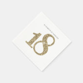 パーティーテーブル大年齢18モダン金ゴールドグリッター スタンダードカクテルナプキン (角)