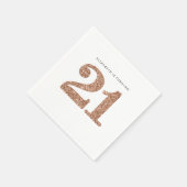 パーティーテーブル大年齢21モダンバラ金ゴールドグリッター スタンダードカクテルナプキン (角)