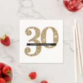 パーティーテーブル大年齢30モダン金ゴールドグリッター スタンダードカクテルナプキン (インサイチュ)