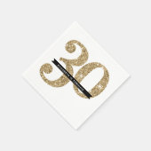 パーティーテーブル大年齢30モダン金ゴールドグリッター スタンダードカクテルナプキン (角)