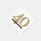 パーティーテーブル大年齢40モダン金ゴールドグリッター スタンダードカクテルナプキン (角)