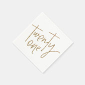 パーティーテーブル21スクリプトモダン金ゴールドグリッター スタンダードカクテルナプキン (角)