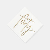 パーティーテーブル40スクリプモダント40金ゴールドグリッター スタンダードカクテルナプキン (角)