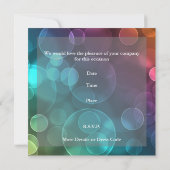 パーティーディスコダンスレトロブルーバブル 招待状 (裏面)