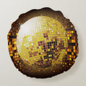 パーティーディスコ：ヴィンテージ白熱［赤熱］光を放つライト。 ラウンドクッション (裏面)