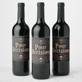 パーティーデコレーションのための「Pour Decisions」ナプキン ワインラベル