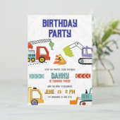 パーティートラック誕生日ディガーテーマforボーイズ 招待状 (スタンド正面)