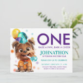 パーティードッグキッズファースト誕生日 招待状 (スタンド正面)