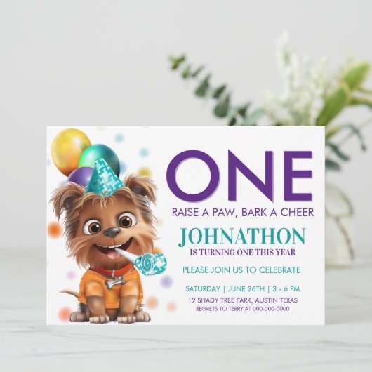 パーティードッグキッズファースト誕生日 招待状 (スタンド正面)