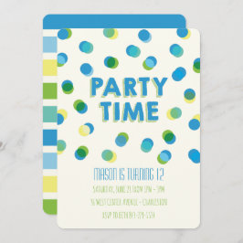 パーティードット子供の誕生日招待状 招待状