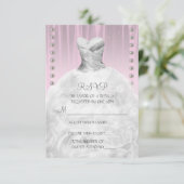 パーティードレスアンドパールピンクキンセアニェラRSVP 出欠カード (スタンド正面)