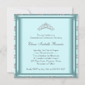 パーティードレスティアラティール（緑がかった色）ダマスクキンセアニェラ 招待状 (裏面)