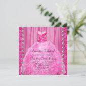 パーティードレスパールホットピンクキンセアニェラ招待状 招待状 (スタンド正面)