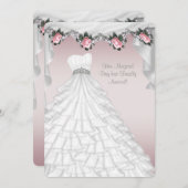 パーティードレスプリンセスピンクローズキンセアニェラ 招待状 (正面/裏面)