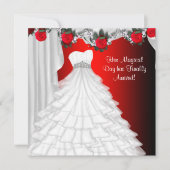 パーティードレスレッドローズキンセアニェラ招待状 招待状 (正面)