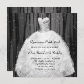 パーティードレス白黒キンセアニェラ招待状 招待状 (正面/裏面)