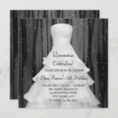 パーティードレス白黒キンセアニェラ招待状 招待状 (正面/裏面)