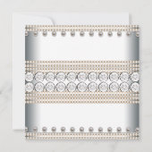 パーティードレス金ゴールドとホワイトキンセアニェラ招待状 招待状 (裏面)