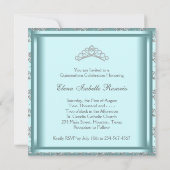 パーティードレス ティアラ ティール ダマスク キンセアニエラ 招待状 (裏面)