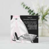 パーティードレス ティアラ ピンク ブラック キンセアニエラ 招待状 (スタンド正面)