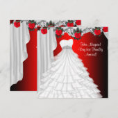 パーティードレス 赤いバラのキンセアニエラ招待状 招待状 (正面/裏面)