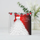 パーティードレス 赤いバラのキンセアニエラ招待状 招待状 (スタンド正面)