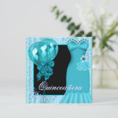 パーティードレス 風船 紫 青 ティール 青 紫 クイーンズアネラ 招待状 (スタンド正面)