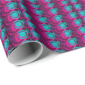パーティーナイトアクア+ホットピンクドットラッピング紙 ラッピングペーパー (ロールコーナー)