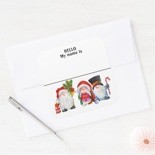 パーティーナグタグクリスマス格言ホリデイ スクエアシール (封筒)