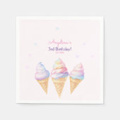 パーティーナプキンスの誕生日パーティーと甘いアイスクリーム スタンダードカクテルナプキン (正面)