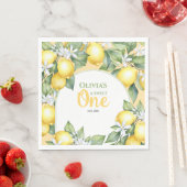 パーティーナプキンス柑橘類1歳の誕生日。 スタンダードランチョンナプキン (インサイチュ)