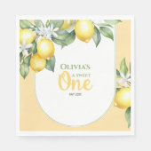 パーティーナプキンス柑橘類1歳の誕生日。 スタンダードランチョンナプキン (正面)
