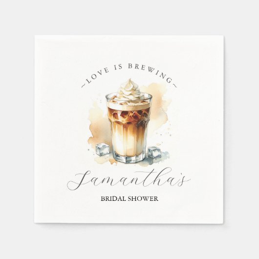 パーティーナプキン加飾コーヒーテーマブライダルシャワー スタンダードカクテルナプキン (正面)
