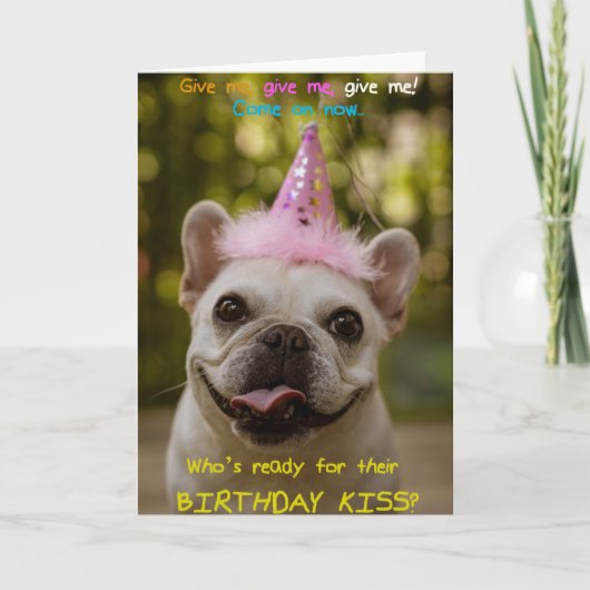 パーティーハおもしろいット誕生日グリーティングカード付きPUG カード (正面)