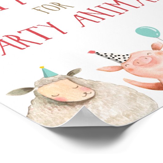 パーティーハズファームアニマルズ納屋周囲の庭ボーイ誕生日 ポスター (角)