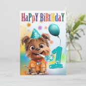 パーティーハットをかぶった犬の誕生日 (スタンド正面)