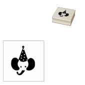 パーティーハットウッドアートスタンプ付き象 ラバースタンプ (押印)