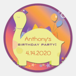 パーティーハットダノキッドの誕生日パーティーのシール ラウンドシール