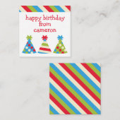 パーティーハットパーソナライズされたギフトエンクロージャカード ノートカード (正面/裏面)