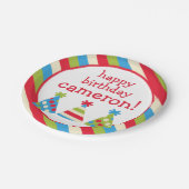 パーティーハットパーソナライズされたバースデーパーティープレート ペーパープレート (アングル)