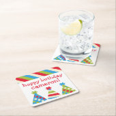 パーティーハットパーソナライズされた紙コースター スクエアペーパーコースター (インサイチュ)