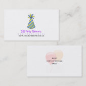 パーティーハットビジネスカード（青と黄） 名刺 (正面/裏面)