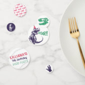 パーティーハットピンクと紫の誕生日の恐竜Tレックス コンフェッティ (グループ)