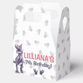 パーティーハットピンクと紫の誕生日の恐竜Tレックス フェイバーボックス (オープン)