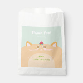 パーティーハット猫のミントグリーンのバースデーファバーバッグ フェイバーバッグ