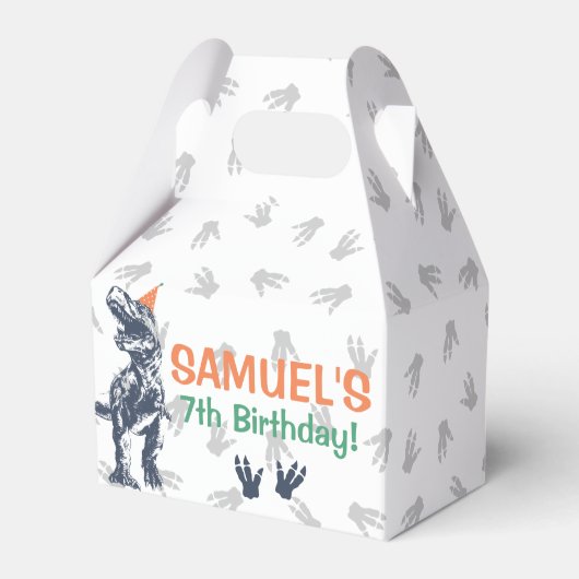 パーティーハット誕生日パーティーの恐竜Tレックス フェイバーボックス (正面サイド)