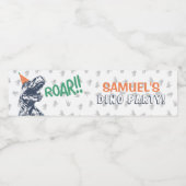 パーティーハット誕生日パーティーの恐竜Tレックス ペットボトルラベル (シングルラベル)