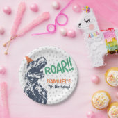 パーティーハット誕生日パーティーの恐竜Tレックス ペーパープレート (パーティー)