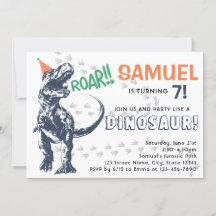 パーティーハット誕生日パーティーの恐竜Tレックス