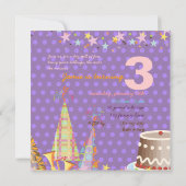 パーティーハット，子どもの誕生日パーティー 招待状 (裏面)